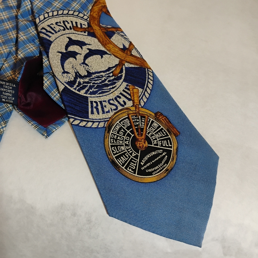 Polo Ralph Lauren nautical Vintage Sailing Rescue RARE Tie